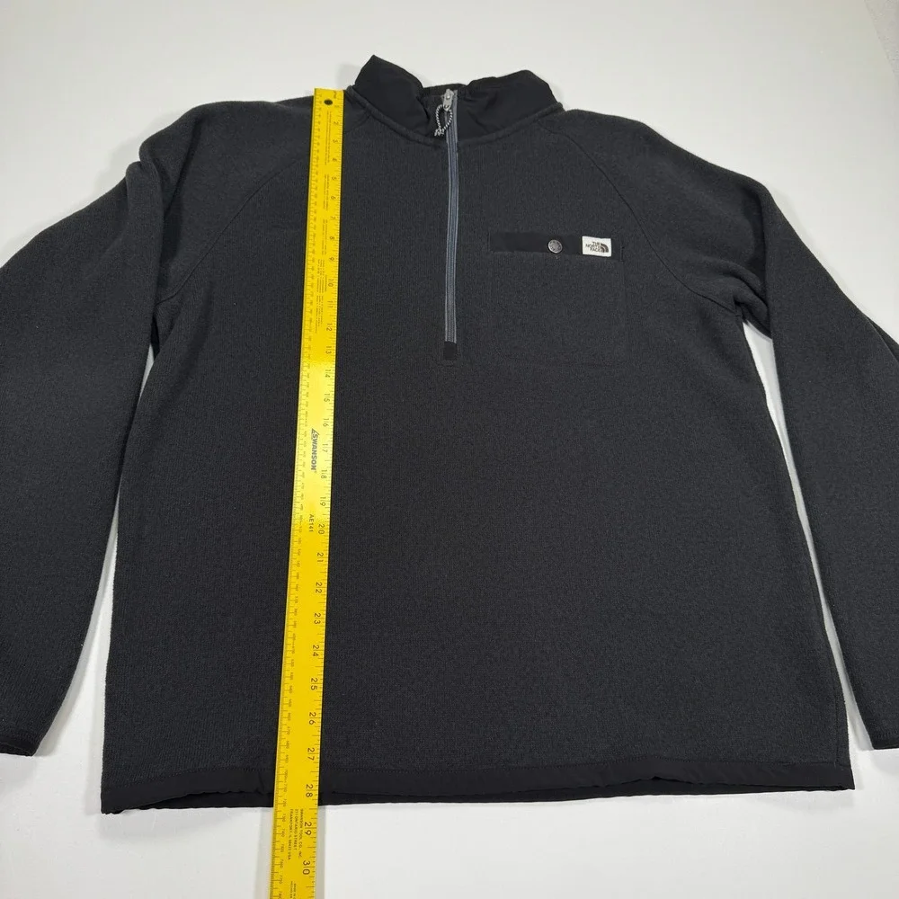 The North Face Fleece 1/4 Zip Pullover Men's L Charcoal Gray Mock Neck Outdoor